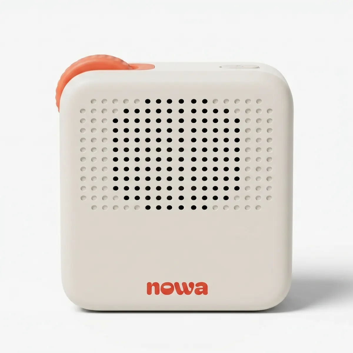 Nowa device back view showing the speaker grille and Nowa logo