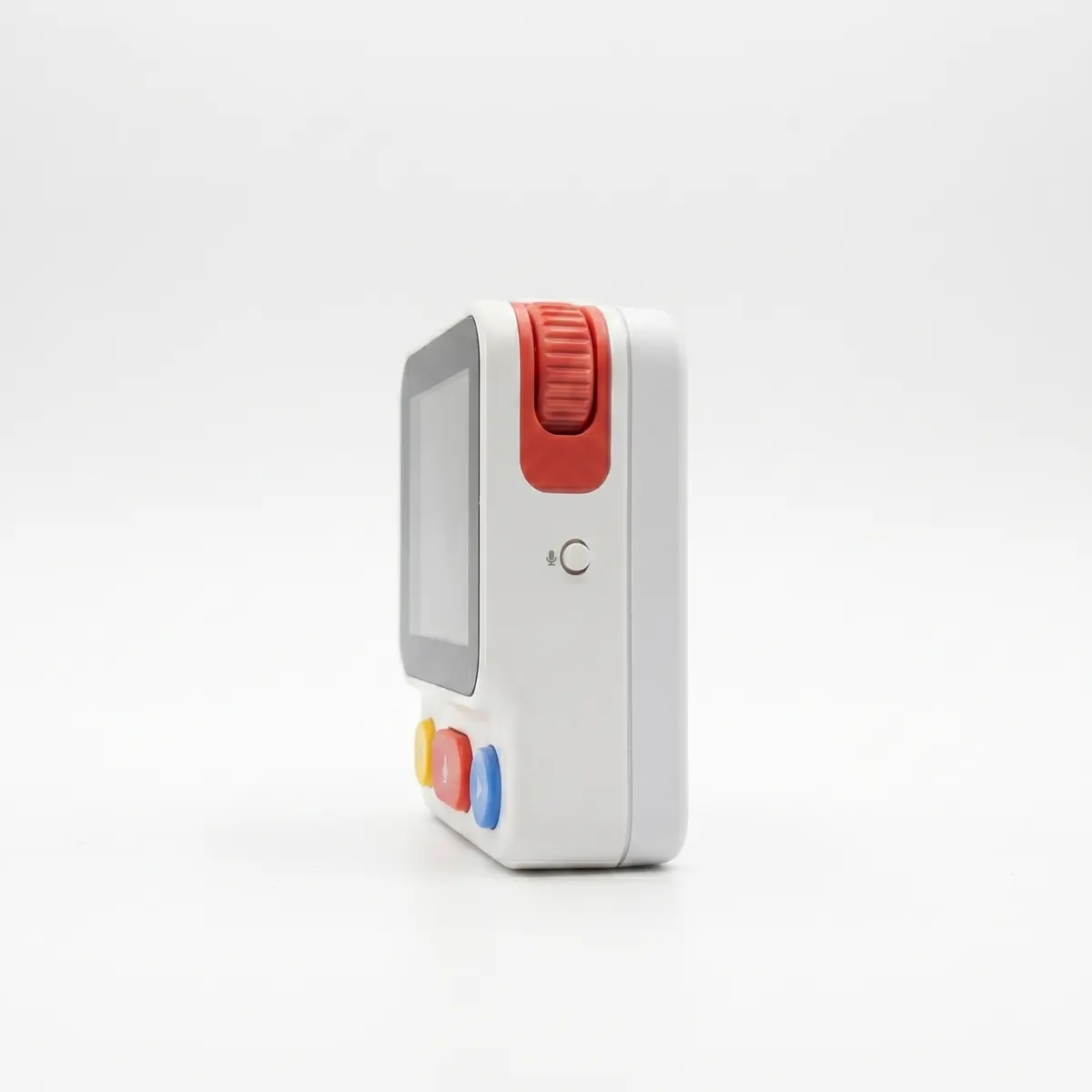 Nowa device angled view showing the scroll wheel and mute flip switch