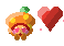 Pet glowing with a heart